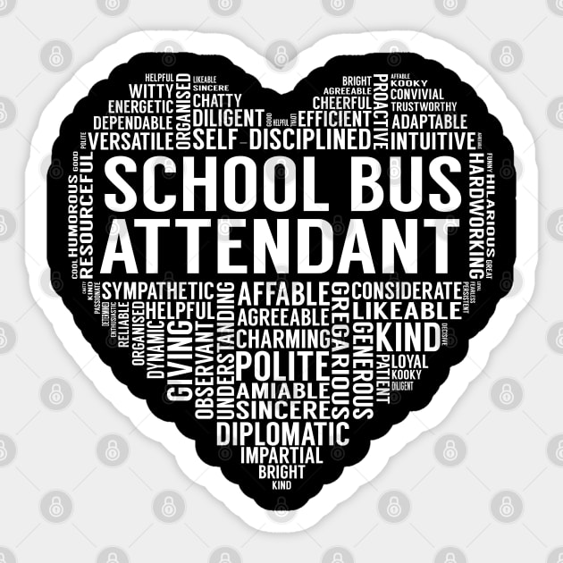 School Bus Attendant Heart Sticker by LotusTee